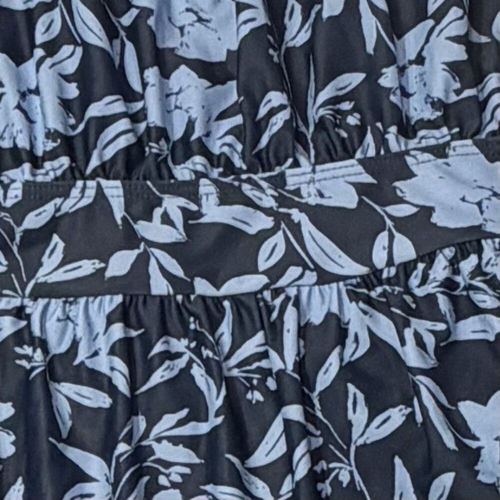 Plus Size Swim Romper 18 20 Blue Floral Pockets Lined Beach Vacation Swimsuit - Picture 13 of 16